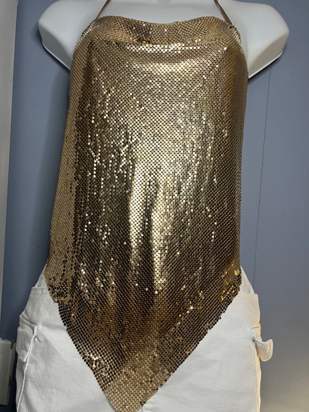 Gold Sequin Halter Top